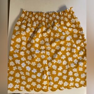 NWT J.Crew Factory Printed linen-cotton scalloped skirt